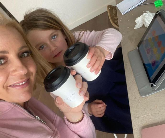 While remote working and learning during Melbourne's lockdown, Carrie and Evie took a "much needed" coffee break.