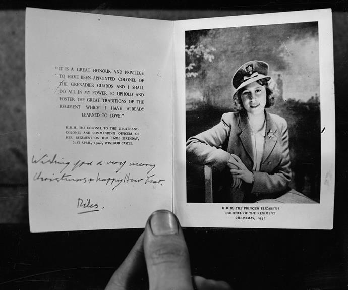 Then-Princess Elizabeth sent this cute Christmas card to troops in 1942.
