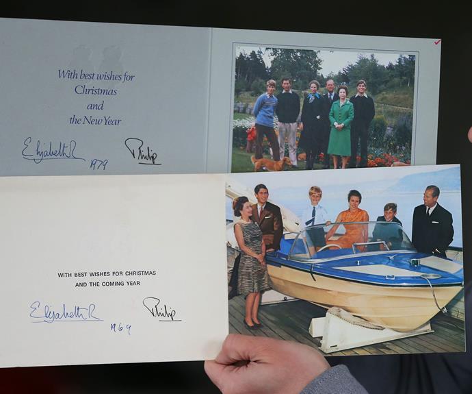 Going old school! The Queen and Prince Philip got their children involved in these Christmas cards from the '70s.