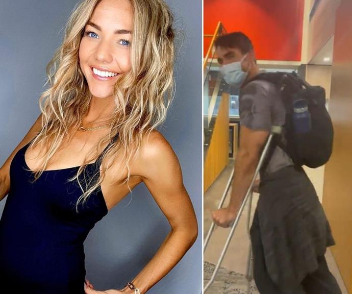 Sam Frost couldn't help herself when she made cheeky fun of her co-star Nicholas Cartwright during rehearsals.
<br><br>
On her Instagram story, she shared a video of Nicholas arriving in crutches, and a woman can be heard saying, "Well done Nicholas, here for the last ten minutes," and a man says, "Sounds like I am doing better than you."
<br><br>
The actor replied, "Yeah, everyone is doing better than me, mate." But, of course, Sam can be heard losing it in the background, and when Nicholas reposted her video in his caption, he sarcastically wrote, "Most supportive colleague award goes to…"
<br><br>
However, the fun didn't end there! Sam shared a second video of the Summer Bay policeman attempting to climb stairs with his crutches. In the background, the blonde actor mocks, "Ohhhhww, what's he gonna do?" as she laughs and snorts.
<br><br>
Nicholas can be heard murmuring, "A supportive work environment here."
<br><br>
**Watch the hilarious videos below.** 