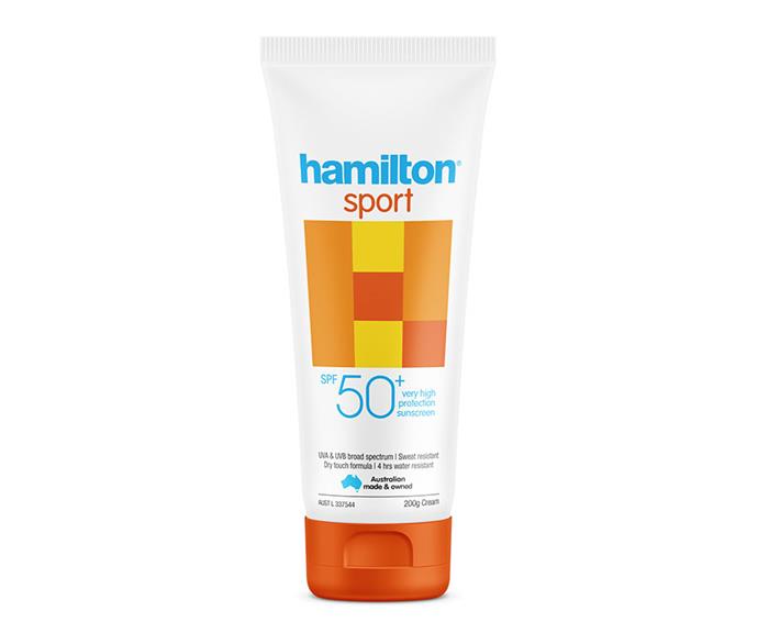 Hamilton Sport SPF50+ is sweat resistant, so it's ideal for wearing during heavy duty outdoor activities and exercise. Bonus: Hamilton Sunscreen is Australian made and owned, so you know you're getting the best protection from the Aussie sun.