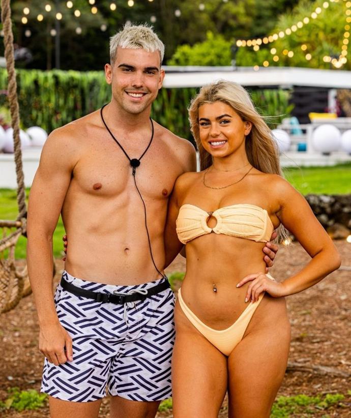 **Aaron and Jess** 
<br><br>
Aaron may have been thinking about leaving the Villa like a week before the finale, but JAARON appeared to be stronger than ever at the end of the season. Even agreeing to be exclusive after one last romantic rendezvous on the show. 
<br><br>
"I haven't felt a bond like this ever," Jess told Aaron in the second-last episode. "I am ready to go all in."
<br><br>
HOWEVER. Following the finale it became clear that Jess and Aaron were no longer loved-up, posting nothing about their relationship while their fellow co-stars shared happy updates. Aaron posted an Instagram Carousel about the amazing time he had on the show but did not include any photos of Jess in his post (she was even missing in group shots). 
<br><br>
Jess then confirmed the news on her Instagram Stories, after the cast were seen partying together the first weekend after the finale aired.
<br><br>
"Hey guys, a lot of people have been asking about Aaron and I. Unfortunately we are no longer together," she wrote. "We both agreed it's for the best for the both of us. Appreciate all of your love and support."