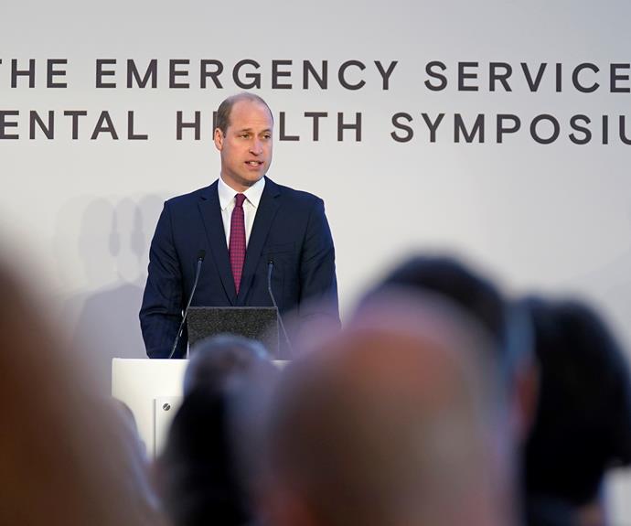 The future king spoke at The Royal Foundation's Emergency Services Mental Health Symposium.