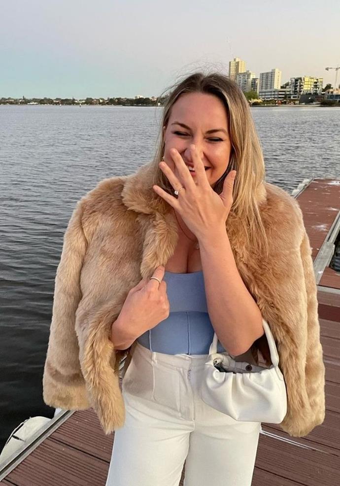 "Wedding planning is so fun. You're basically planning the best and biggest party SO please share with me something about your wedding that you loved that was a bit different, that really made the day and something that you'd do differently looking back," Alisha captioned this engagement ring snap.