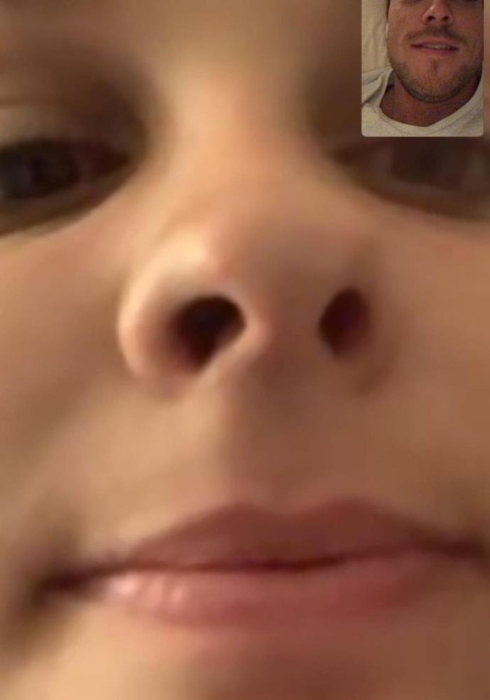Just a goofy little facetime between the couple...
