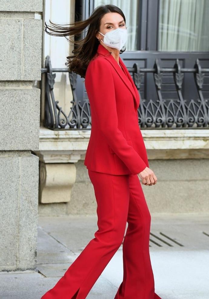 During a visit to Congress, she was sophisticated in this monochromatic pantsuit, and 'twas a huge statement.