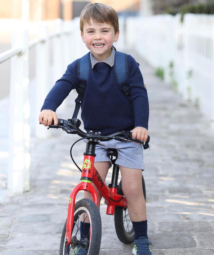 **April**<br>
William and Kate marked Prince Louis' birthday just a few weeks later with this sweet snap of the youngster on his bike.