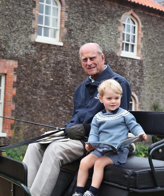 **April**<br>
William and Kate shared this photo of the late Duke of Edinburgh with their son, Prince George, as they paid tribute to his legacy.
