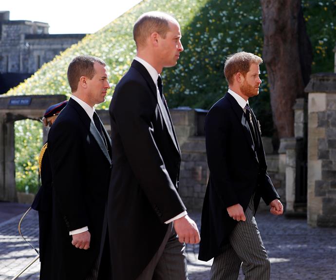 **April**<br>
William and Harry reunited for the first time in over a year to walk in Philip's funeral procession.
