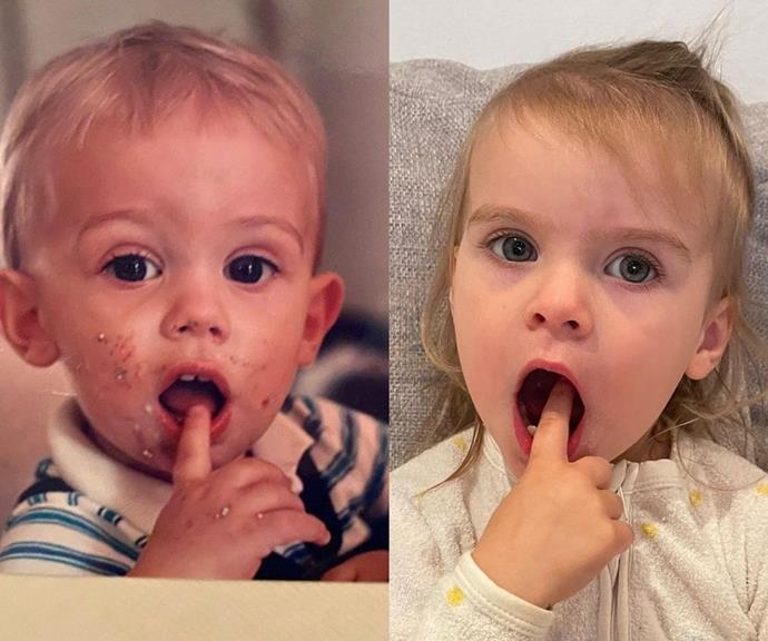 If we ever need a reminder of Marlie's parentage, we will just have to look at this side-by-side comparison, which Matty J aptly captioned, "People always say Marlie-Mae is a dead ringer for me… personally I don't see it ! 😂."
<br><br>
Laura joked in the post's comment section, "Guess I should cancel that paternity test."