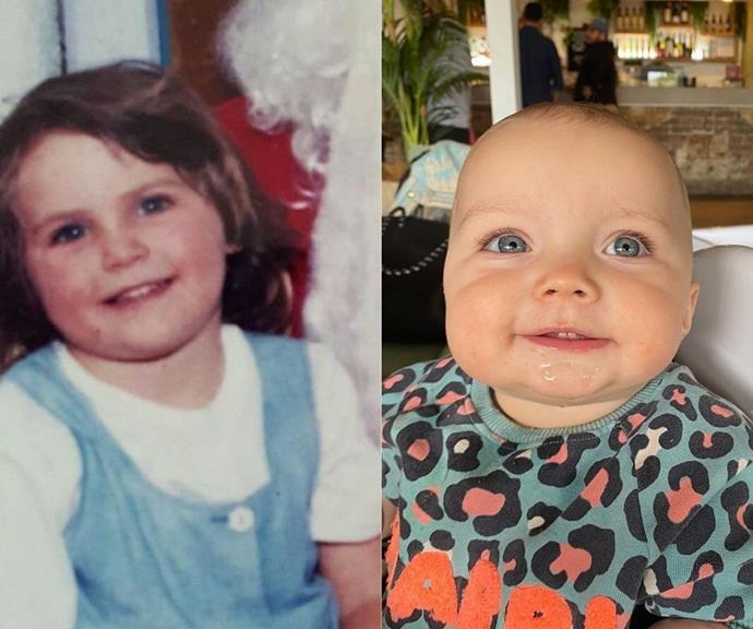 From this side-by-side, it's abundantly clear that Lola takes after her mum, and it turns out Laura calls her second daughter "Melon" for a feature they have in common. 
<br><br>
"@matthewdavidjohnson just posted a photo of him as a kid alongside Marlie, because they're literal twins.
<br><br>
"BUT there's no denying where Lola got her melon from. 🧬," she revealed.