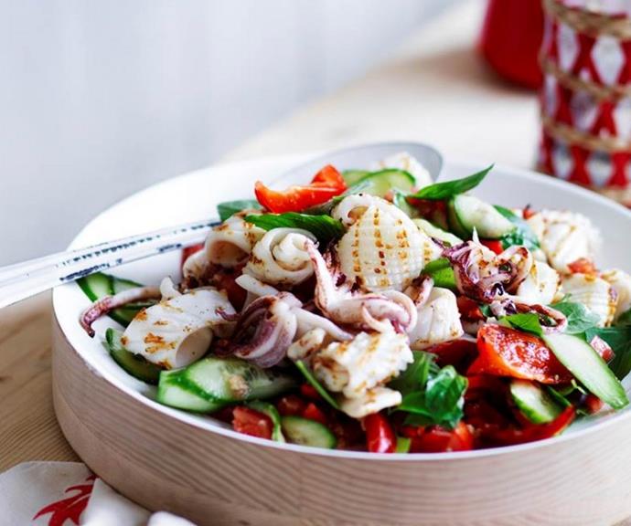 Deliciously fresh barbecued [squid salad](https://www.womensweeklyfood.com.au/recipes/barbecued-squid-salad-29157|target="_blank"), this dish is perfect for spring entertaining.