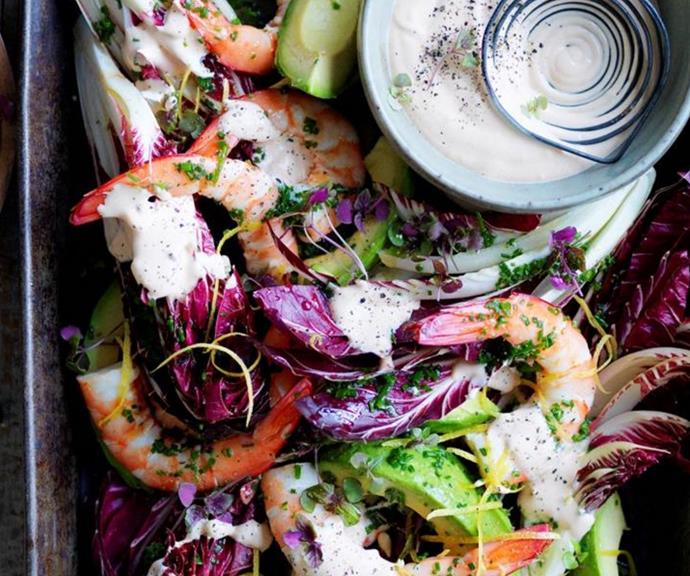 [Prawn cocktail platter](https://www.womensweeklyfood.com.au/recipes/prawn-cocktail-platter-28748|target="_blank")
<br><br>
Re-invent an old favourite with this gourmet take on the classic prawn cocktail. It's served here on a platter with a creamy cocktail sauce to create a fresh, healthy and delicious dish that's perfect for your next party or BBQ.