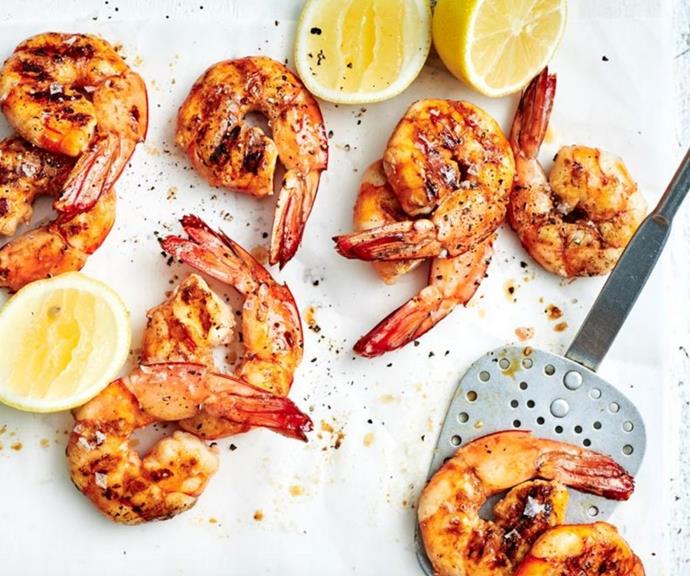 [Perfect barbecue prawns](https://www.womensweeklyfood.com.au/recipes/barbecued-prawns-32105|target="_blank")
<br><br>
Doesn't get more quintessentially Aussie than chucking a shrimp on the barbie. Prawns cook quickly and stay succulent - serve with a squeeze of lemon.