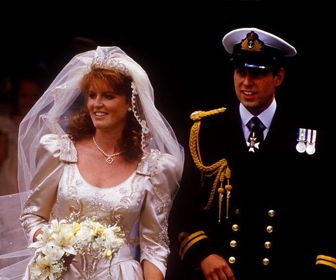 Sarah, Duchess of York and Prince Andrew on their wedding day.