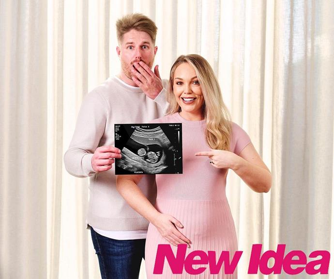 The couple kept their engagement a secret until they announced they were expecting twins too! [They revealed the news to *New Idea* in July.](https://www.newidea.com.au/married-at-first-sight-bryce-ruthven-melissa-rawson-engaged-pregnant|target="_blank")