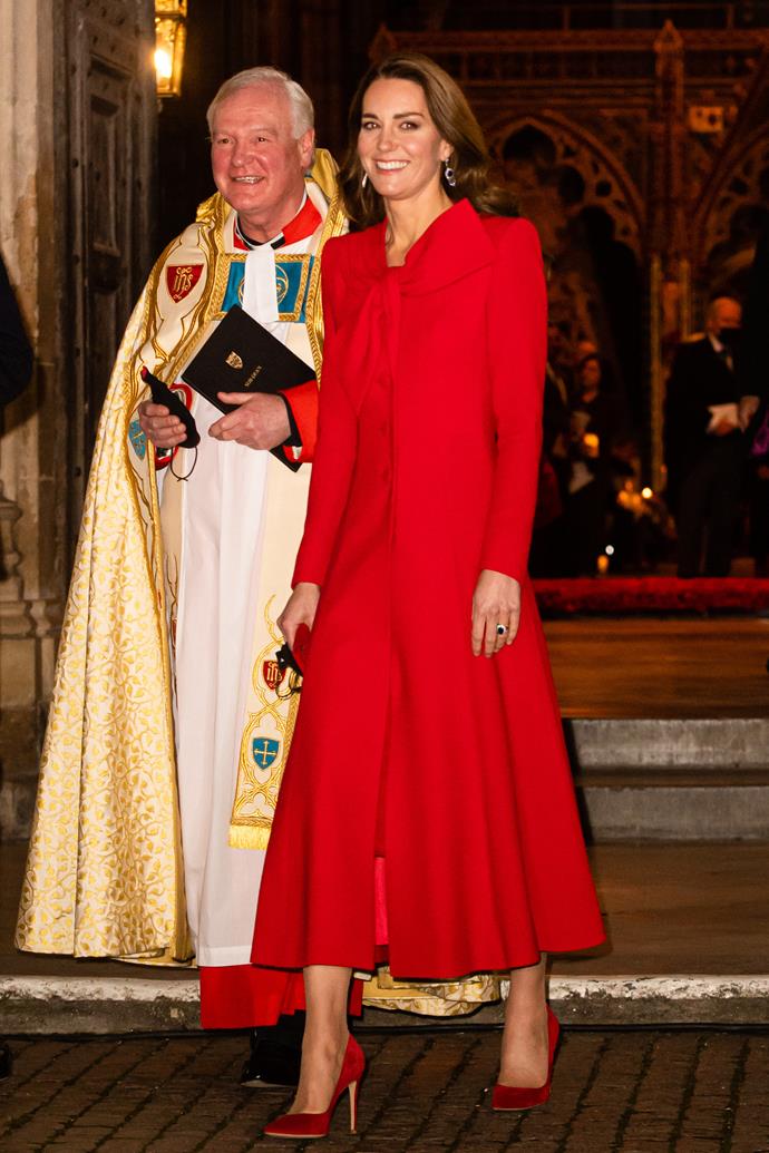 Catherine, Duchess of Cambridge attends the *Royal Carols: Together At Christmas* community carol service.