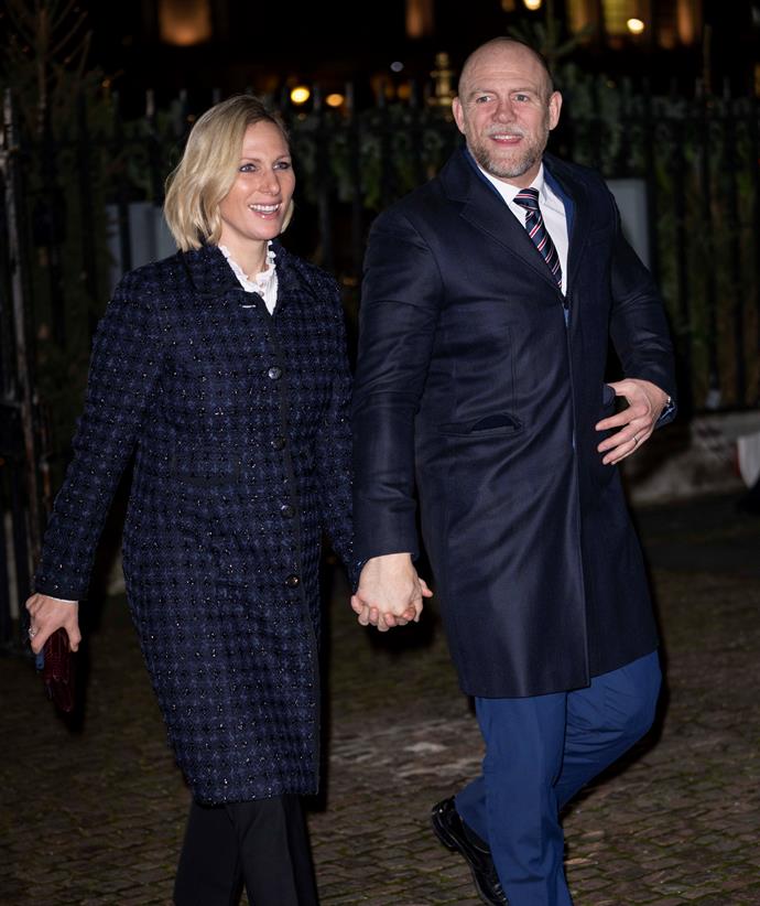 Zara and Mike Tindall arrived hand-in-hand.