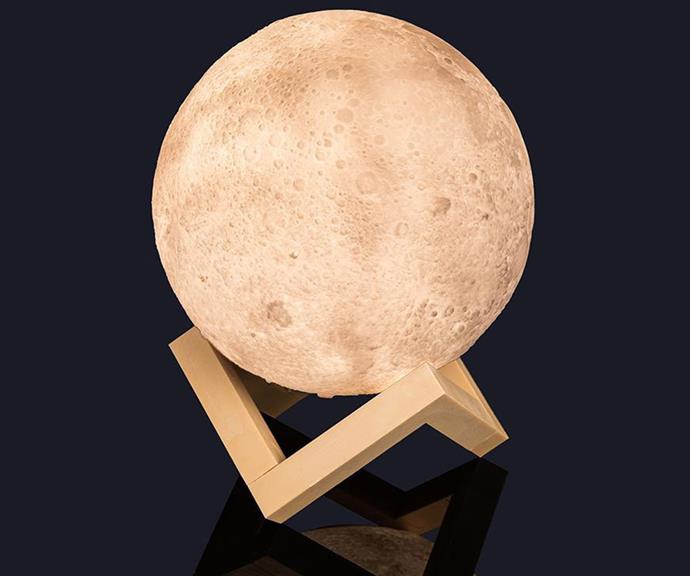 **Touch Lamp**
<br><br>
This is a perfect Secret Santa gift or a quick stocking filler if you're on a budget. The detailed, 3D-printed globe light looks exactly like the moon, and features a touch base so you can simply tap to turn it on and switch it between white and a soft yellow hue.
<br><br>
Moon Led Rechargeable Touch Lamp, $34.99, [Yellow Octopus](https://www.yellowoctopus.com.au/products/moon-led-touch-lamp-with-wooden-stand?koongo_tracker=shopify_20468557_en-google-google_com_au_xml_au_rss_2_0_23489-441660042-1373701668949&gclid=Cj0KCQiA2NaNBhDvARIsAEw55hip6Yi1xo0N1sA6LlBeah-bBtQuJEpTre4itGTTK7lp88yCyvA1ja0aApHpEALw_wcB|target="_blank"|rel="nofollow")