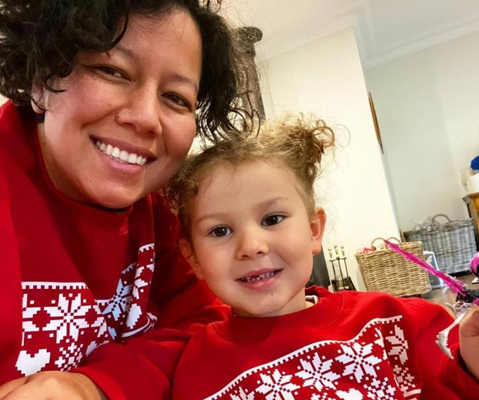 Mahalia with her youngest daughter Rosie on Christmas day 2020.