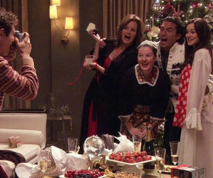 **Gossip Girl (Binge)**
<br><br>
***Season 1, episode 11 – Roman Holiday***
<br><br>
If not to bask in the fantasy of rich people Christmases, the original *Gossip Girl's* season one Christmas episode has plenty of entertaining drama. Blair's trying to keep her dalliances with Chuck hidden from Nate plus, her dad returns to New York with his new boyfriend, who she, of course, hates.
<br><br>
Serena and Dan are in love and are trying to find surprising and heartfelt gifts for each other, which is, as usual, a struggle for S. 
<br><br>
However, the real winner of this seasonal treat is, as always, the fashion!