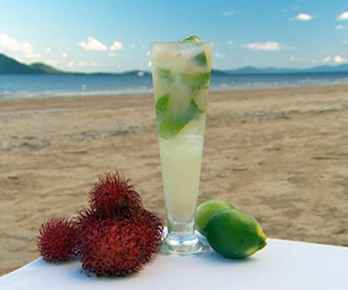**Rambutan and lime cocktail**
<br><br>
A vacation-worthy cocktail if we ever saw one.
<br><br>
[**Read the full recipe here**](https://www.womensweeklyfood.com.au/recipes/rambutan-lime-cocktail-7032|target="_blank") 