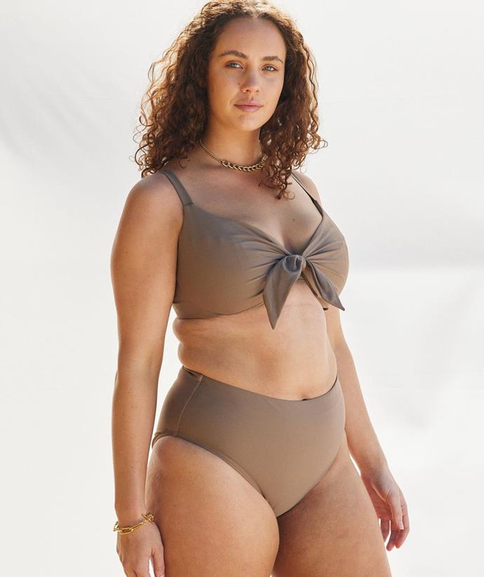 **[Marvell Lane - Emelie Bikini Top](https://marvell-lane.com/collections/coco-collection/products/emelie-bikini-top|target="_blank"|rel="nofollow")**<br>
The Emelie top is the perfect style for anyone who wants something comfortable and fun for every beach- or pool-side occasion. In fact, this top is so cute and comfy it's our top pick for the best busty bikini top on this list - high accolades, we know!
<br><br>
"If you're fuller through your side breast tissue or are shallow through the top of your bust, then the Emelie Bikini Top is perfect for scooping that tissue in, providing more lift and shape," Rachael says. Available in bra sizes 8D to 16H, you can mix and match this top with all the Marvell Lane bikini bottoms too.
<br><br>
*Shop the Emelie Bikini Top, $139.95, from [Marvell Lane](https://marvell-lane.com/collections/coco-collection/products/emelie-bikini-top|target="_blank"|rel="nofollow").*


