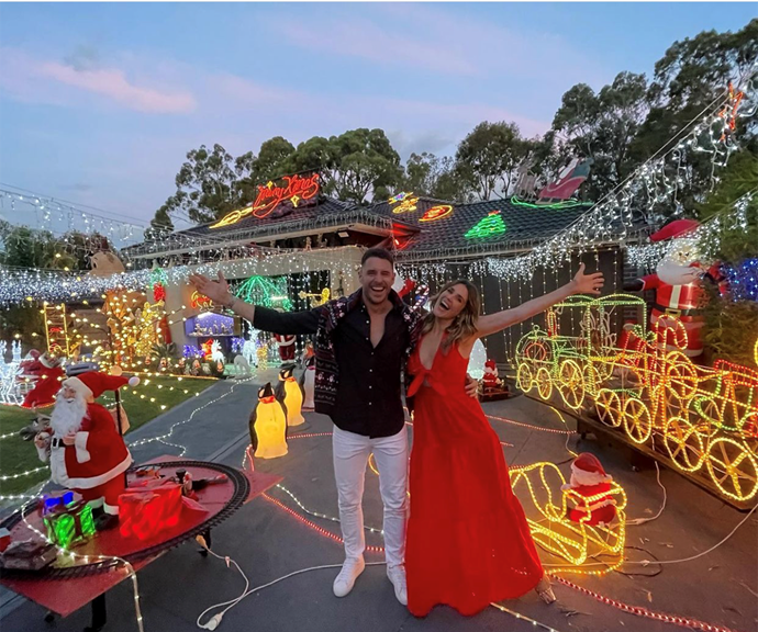 Georgia shared this photo of spectacular Christmas lights in Sydney at Lee's relatives' home. 
<br><br>
"It is AMAZING!! Not just gorgeous lights but a snow machine and some nights even Mr Whippy 😂 Honestly, could I have found a better family to marry into?!" the former Bachelorette captioned her post.