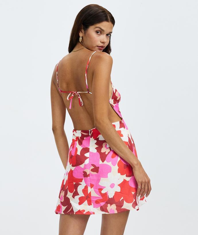 Aere High Neck Linen Mini Dress, $150, from [The Iconic.](https://www.theiconic.com.au/high-neck-linen-mini-dress-1364735.html|target="_blank"|rel="nofollow")