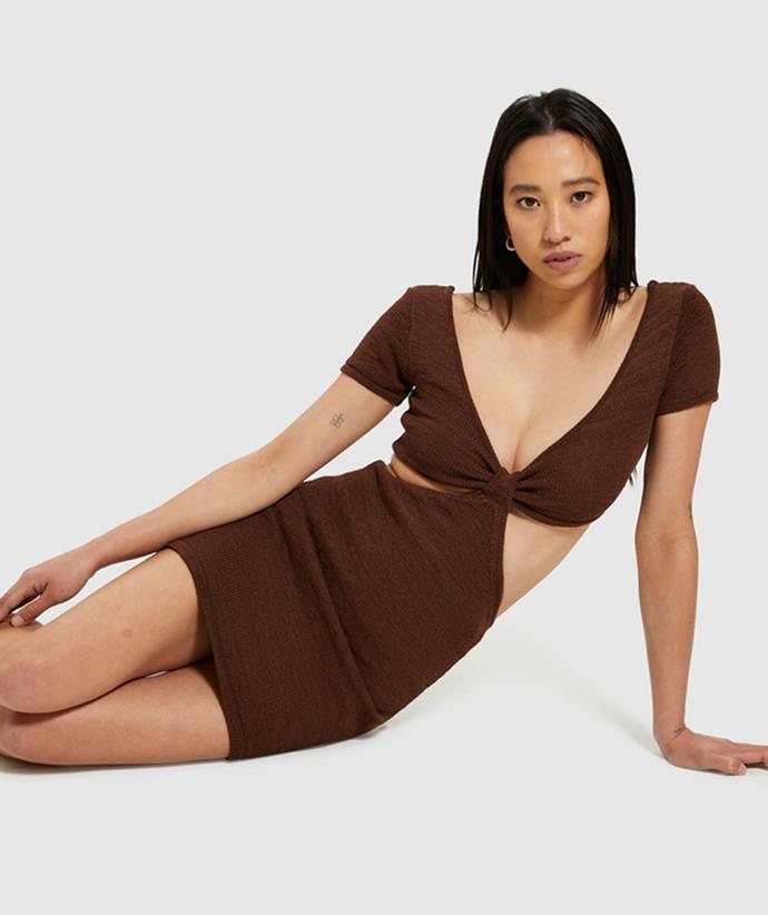 Subtitled Finley Cut Out Knit Dress, $99.95, from [The Iconic.](https://www.theiconic.com.au/finley-cut-out-knit-dress-1456636.html|target="_blank"|rel="nofollow")