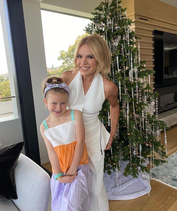 **Sonia Kruger**
<br><br>
Sonia and her six-year-old daughter Maggie looked dolled up and ready for Santa as they posed in front of their Christmas tree.
<br><br>
"Feeling festive! 🎅🏻🎄🤍" the TV personality captioned this sweet snap.