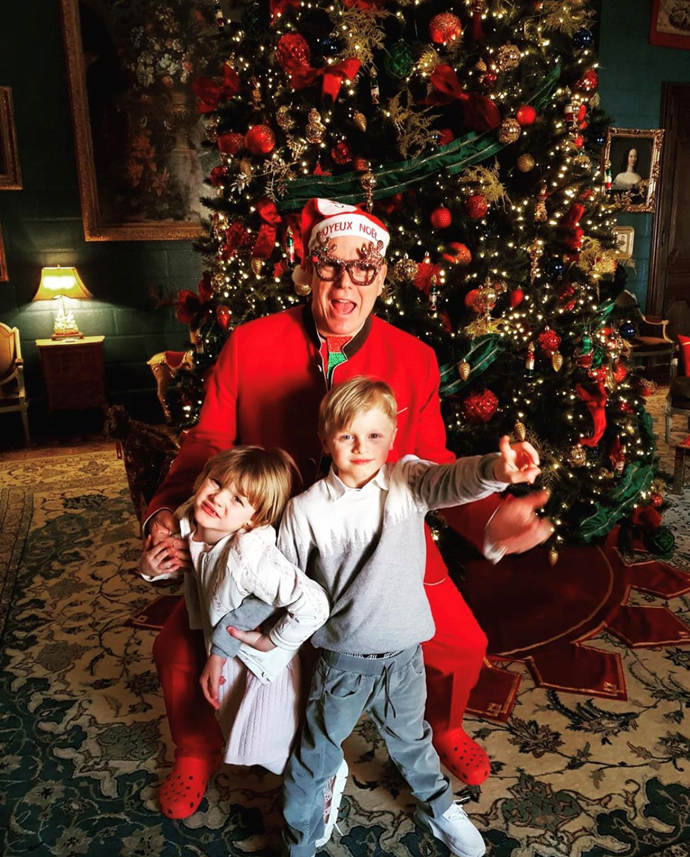 Charlene shared this silly snap of her husband and kids for Christmas 2020.