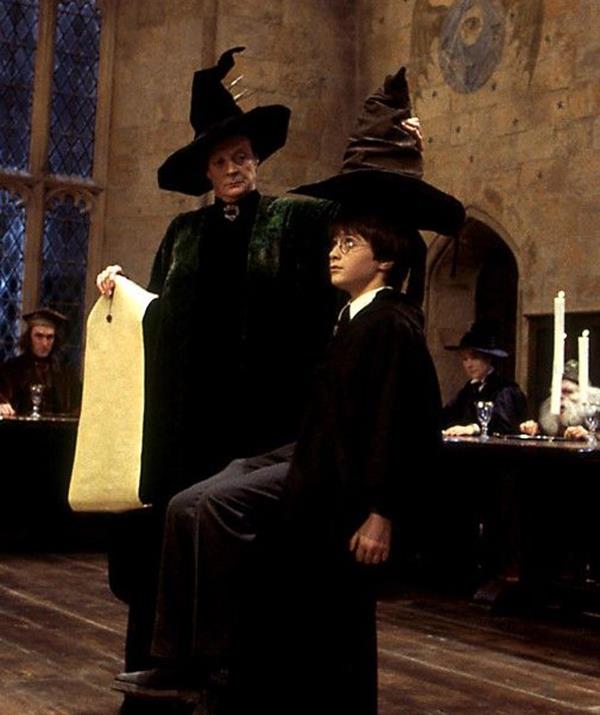 The sorting ceremony was nerve-racking for a young Harry Potter.