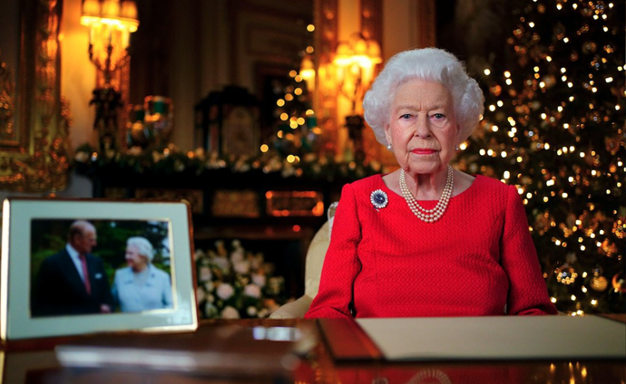 Keeping Prince Philip close: The Queen's 2021 speech was filmed in the White Drawing Room at Windsor Castle.