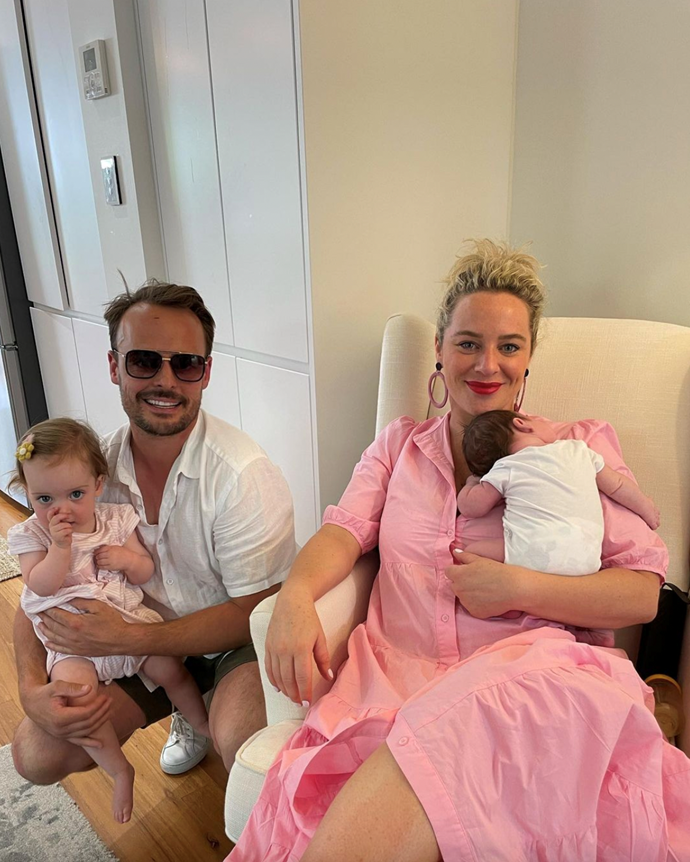 **Ash Pollard and Peter Ferne's daughter, Claudette Polly Ferne**
<br><br>
[Baby number two](https://www.nowtolove.com.au/parenting/pregnancy-birth/ash-pollard-gives-birth-second-child-69878|target="_blank") arrived bang on Christmas.
<br><br>
The former *MKR* and *I'm A Celeb* star is already mum to daughter Clementine, who arrived in September 2020.