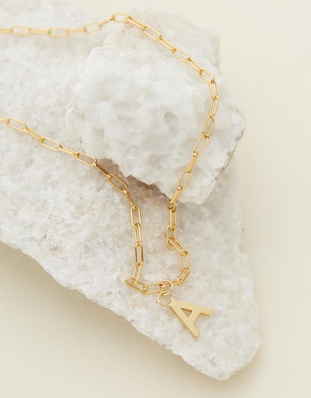 **Letter A Necklace, $159, The Iconic - [shop it here](https://www.theiconic.com.au/letter-a-necklace-1316478.html|target="_blank"|rel="nofollow")**