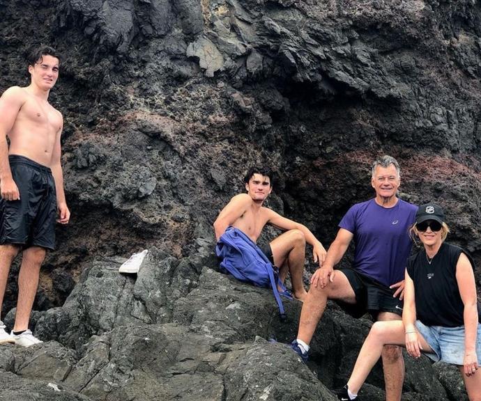 For this picture from a family vacay, Kylie joked, "Rocking it in Lord Howe," even though, "The boys will hate this caption."