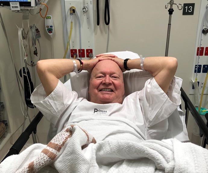 Patti shared this photo of her late husband in hospital.