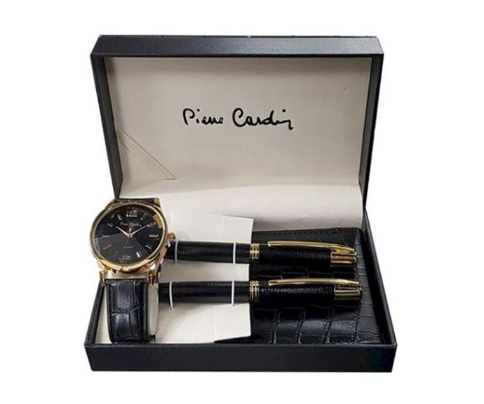 **Watch Set**
<br><br>
For a man that enjoys the finer things in life, this watch and pen set is the perfect go-to gift.
<br><br>
The Pierre Cardin watch features calf skin a black dial, and comes in a sleek stainless steel case.
<br><br>
Pierre Cardin Special Pack, $124, [Kechiq](https://www.kechiq.com.au/pierre-cardin-pcx7870emi-98026?gclid=CjwKCAiAxJSPBhAoEiwAeO_fP0Jj6TKYMrcaYQL5-osoURkp3mwMZ3LX3ZK9XgSXDW6bXtkY5BKLERoCrZQQAvD_BwE|target="_blank"|rel="nofollow")
