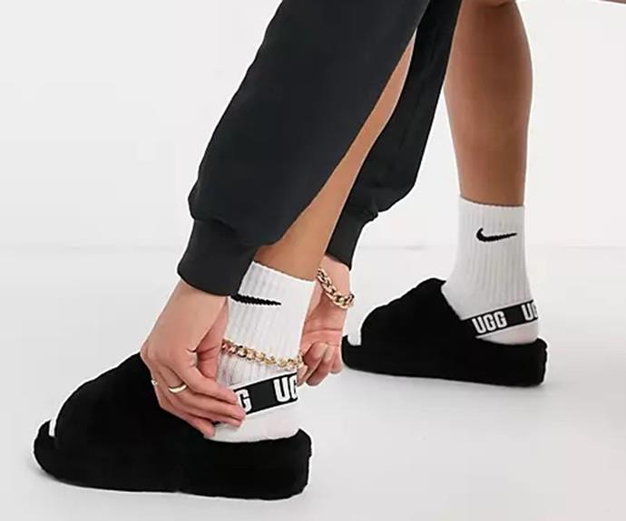 **For the woman who is all about comfort AND style:** UGG Fluff Yeah Slide Slippers in Black, $200, from [ASOS](https://www.asos.com/au/ugg/ugg-fluff-yeah-slide-slippers-in-black/prd/12194341?clr=black&colourWayId=16515791&cid=16095|target="_blank").