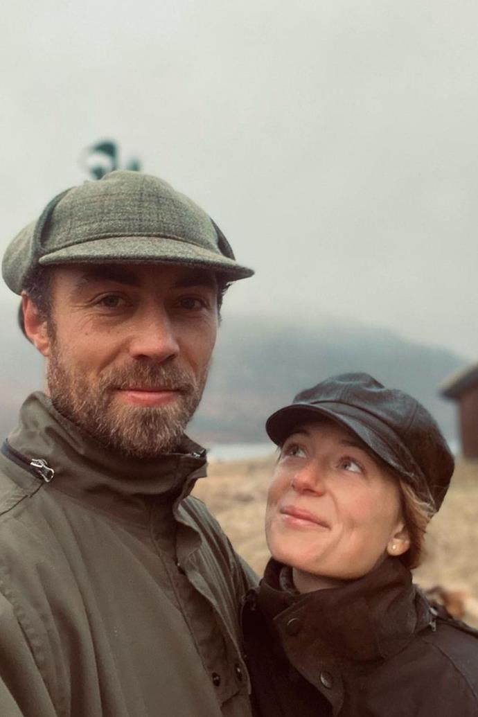 Before James and his wife walked hand in hand with their dogs, they snapped a gorgeous rustic selfie, and the way Alizee looked at her husband speaks volumes about her adoration.