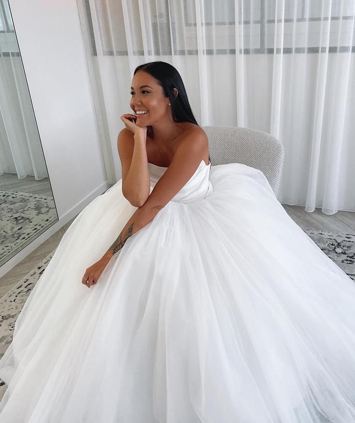 Davina looked like a princess in this huge tulle gown.