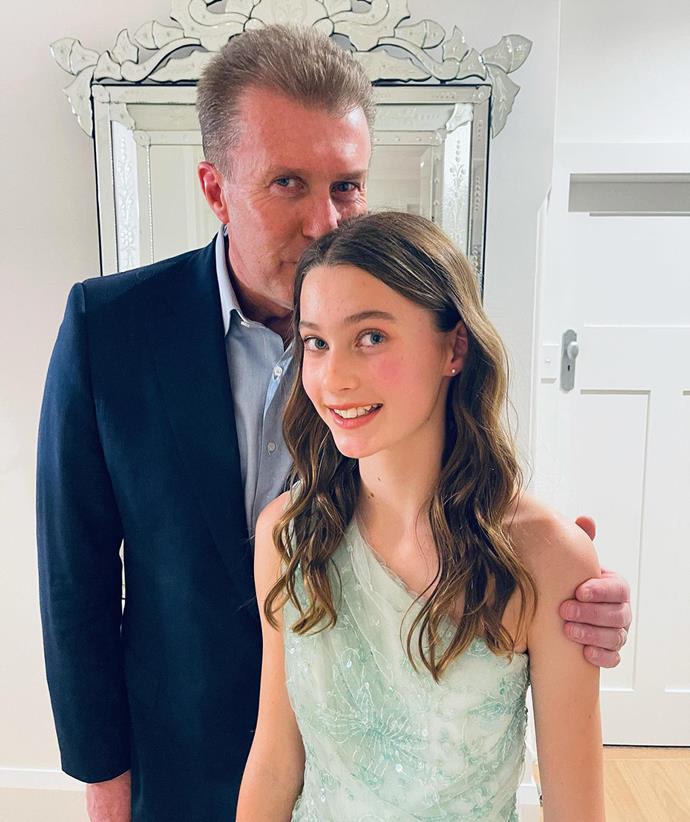 Peter Overton with his younger daughter with Jess, 12-year-old Giselle.