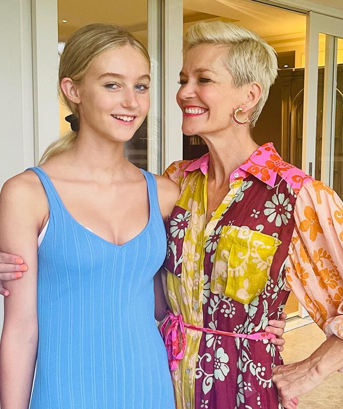 Jessica Rowe with her eldest daughter, Allegra, who just turned 15.