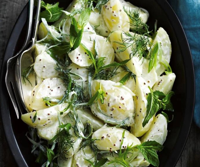 **Perfect potato salad**
<br><br>
Creamy, fresh and completely delicious - there will be clean plates all round when you serve this.
<br><br>
[**Get the recipe here.**](https://www.womensweeklyfood.com.au/recipes/perfect-potato-salad-27465|target="_blank")