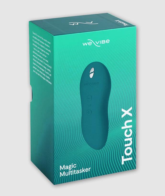 **Touch X Vibrator**
<br>
This is a unique little lay-on vibrator perfect for releasing all kinds of tension, not to mention it's whisper quiet and waterproof.<br><br>
*Shop the We-Vibe Touch X Vibrator, $149.95, from [We-Vibe.](https://www.we-vibe.com/au/touch-x#color=78|target="_blank")*
