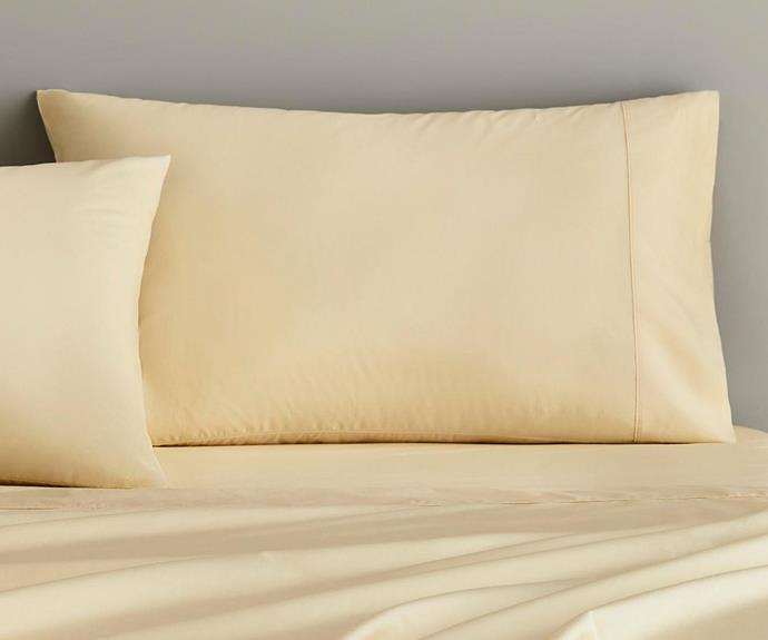 **Sheridan Organic Cotton Sheet Set** <br>
You've heard of walking on sunshine, but what about sleeping on sunshine? Soft, supple and oh-so-yellow, these luxe sheets from Sheridan will have you waking up on the right side of the bed every single morning. <br><br>*Shop the Sheridan Organic Cotton Buttermilk Queen Sheet Set, on sale for $179.97, from [David Jones](https://www.davidjones.com/home-and-food/bed-and-bath/bed-linen/bed-sheets/23933288/ORGANIC-COTTON-300TC-PERCALE-QUEEN-SHEET-SET-BUTTERMILK.html|target="_blank"|rel="nofollow").*