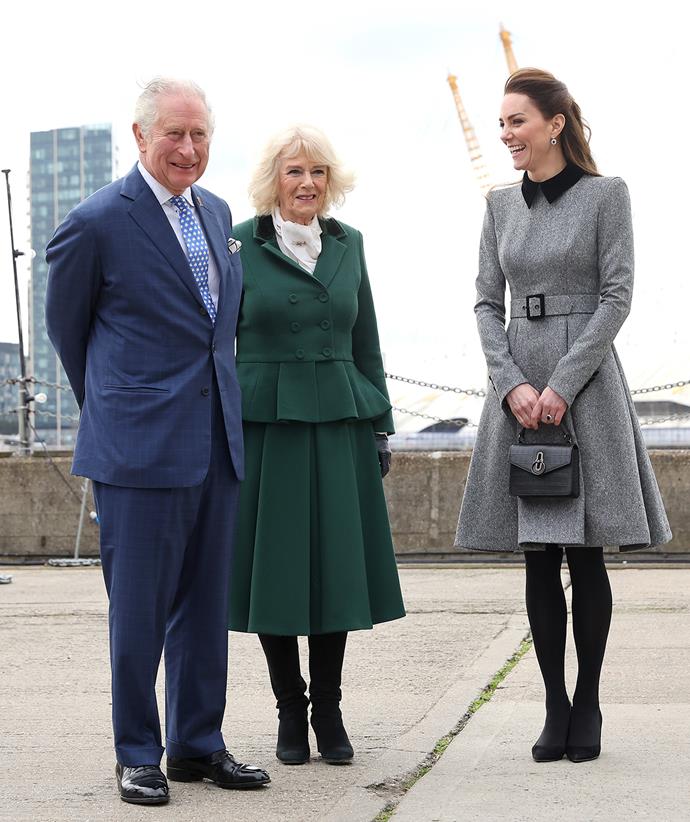 The Duchess of Cambridge joined her in-laws Prince Charles and Camilla, Duchess of Cornwall for a royal outing in London.