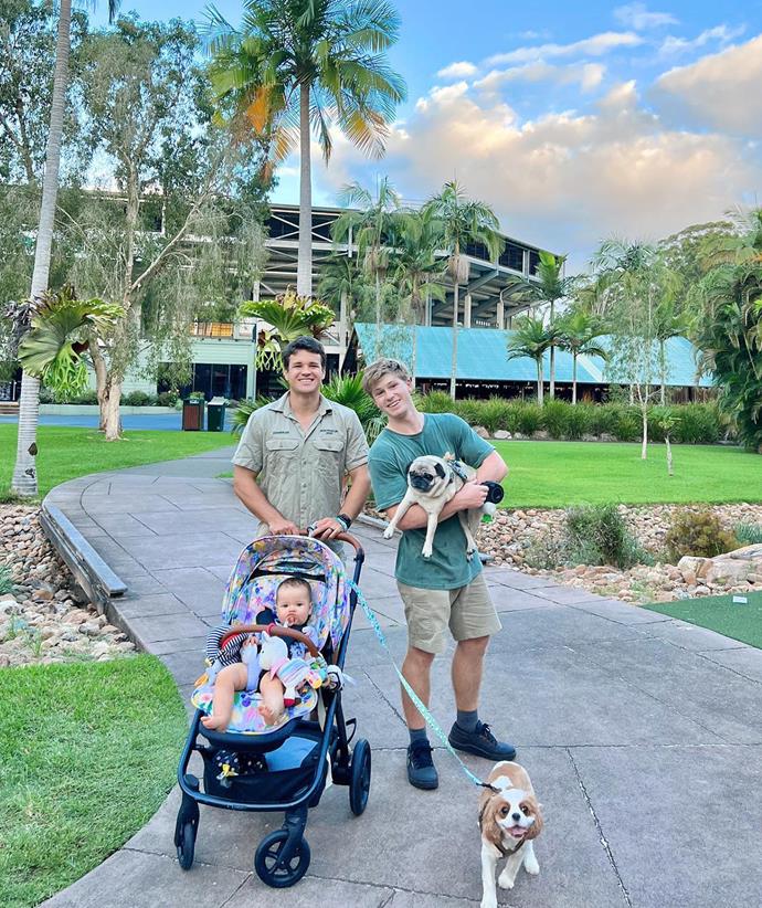 Every night the family take a walk around Australia Zoo, sometimes with Uncle Robert in tow.