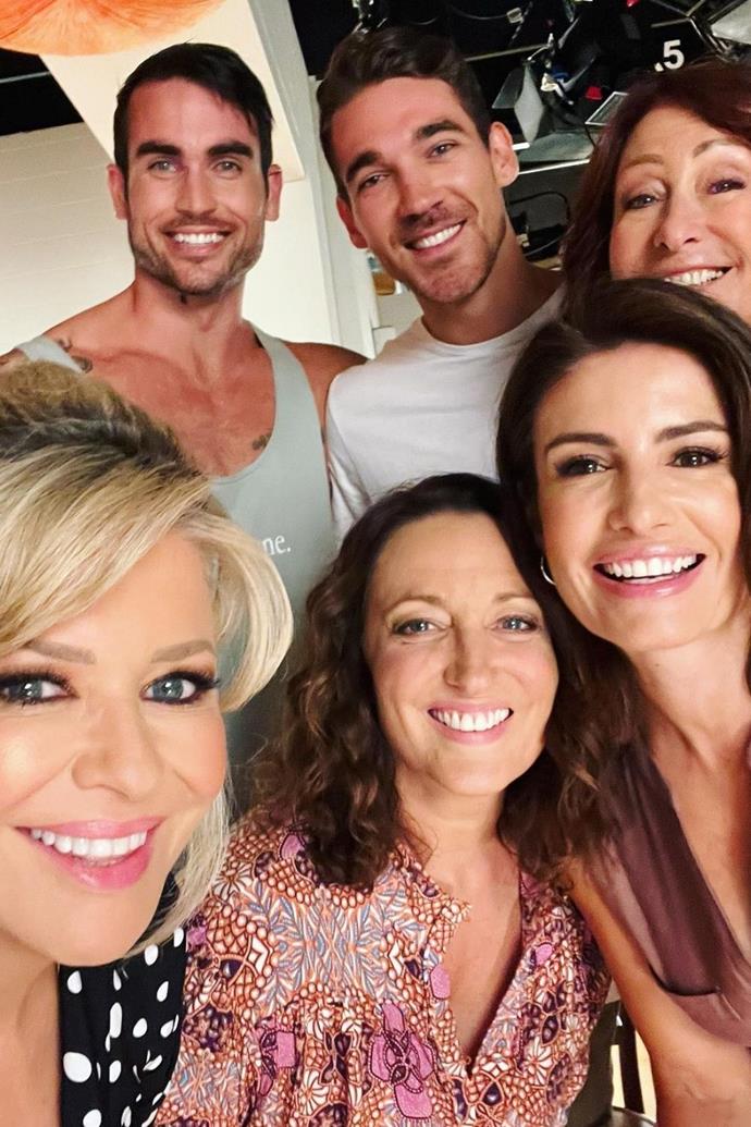 Emily Symons posted this group shot to celebrate seeing Georgie again! She wrote, "Beside ourselves to see our lovely @georgieparker again 💜 We missed you! @homeandaway."
<br><br>
Georgie responded to Em's cute message by commenting, "Beautiful Em, love you 💋💋💋."